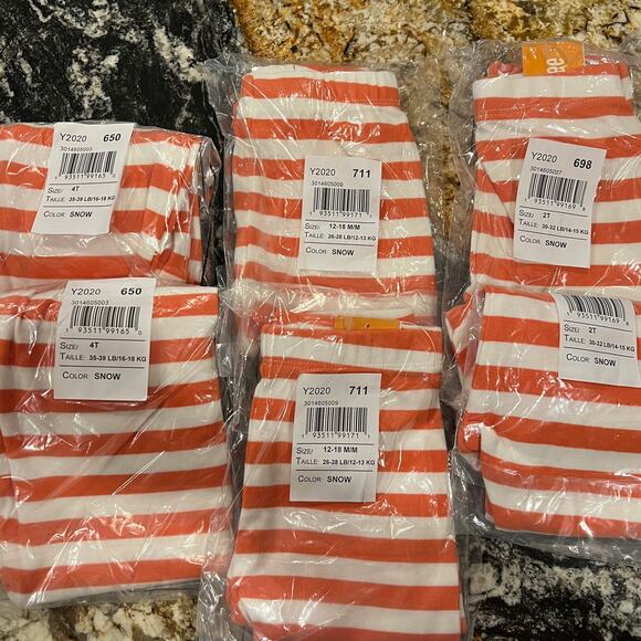 NWT Gymboree Orange & Ivory Striped Leggings & Halloween Pumpkin Top - Picture 5 of 9